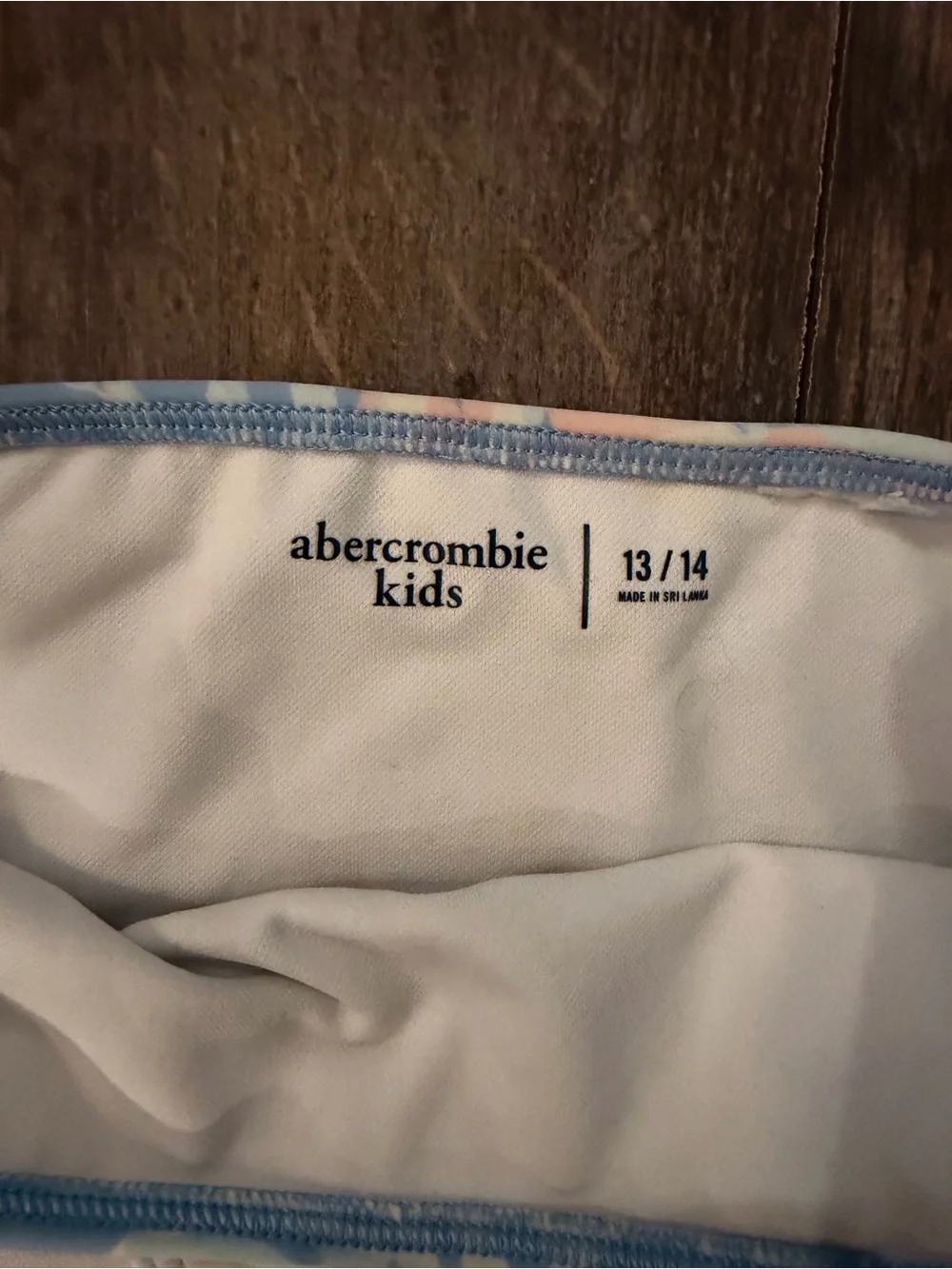 abercrombie kids Pastel Palm Print Bikini Bottoms in Light Blue, Pink, Cream